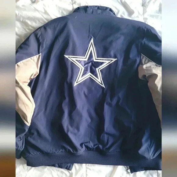 Dallas Cowboys Vintage Jacket Blue and Gray Reebok NFL Size Large - Picture 7 of 8